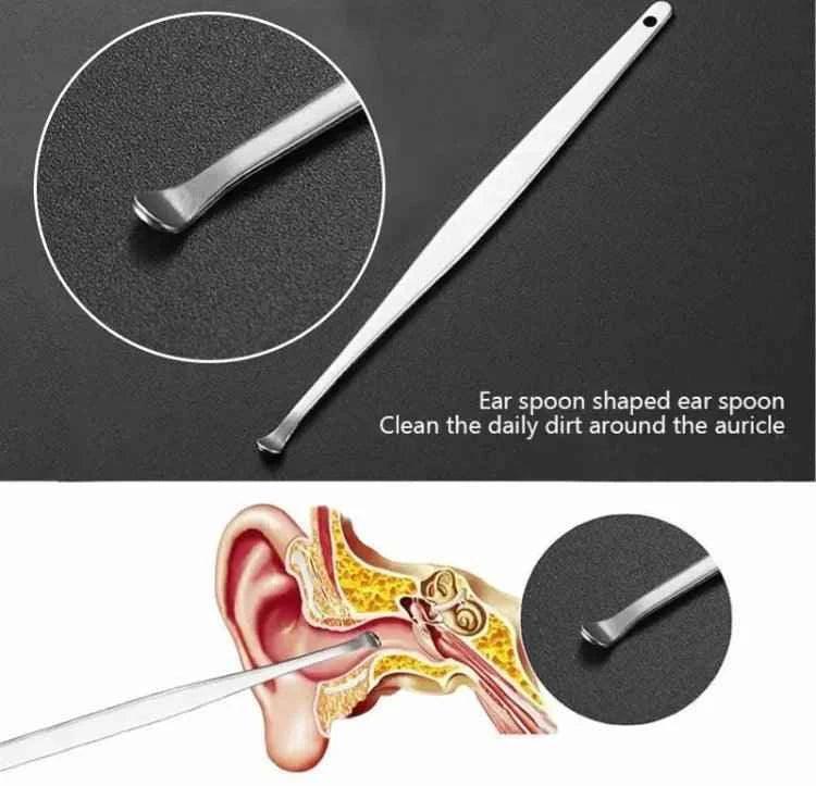 6-Piece Stainless Steel Ear Cleaning Kit, Ear Care Set for Adults, Earwax Removal Tools, Earpick Cleaning Set.