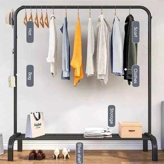 Stylish Iron Coat Rack Clothes Hanger, Floor Stand Drying Rack, Simple Clothes Storage Shelf.