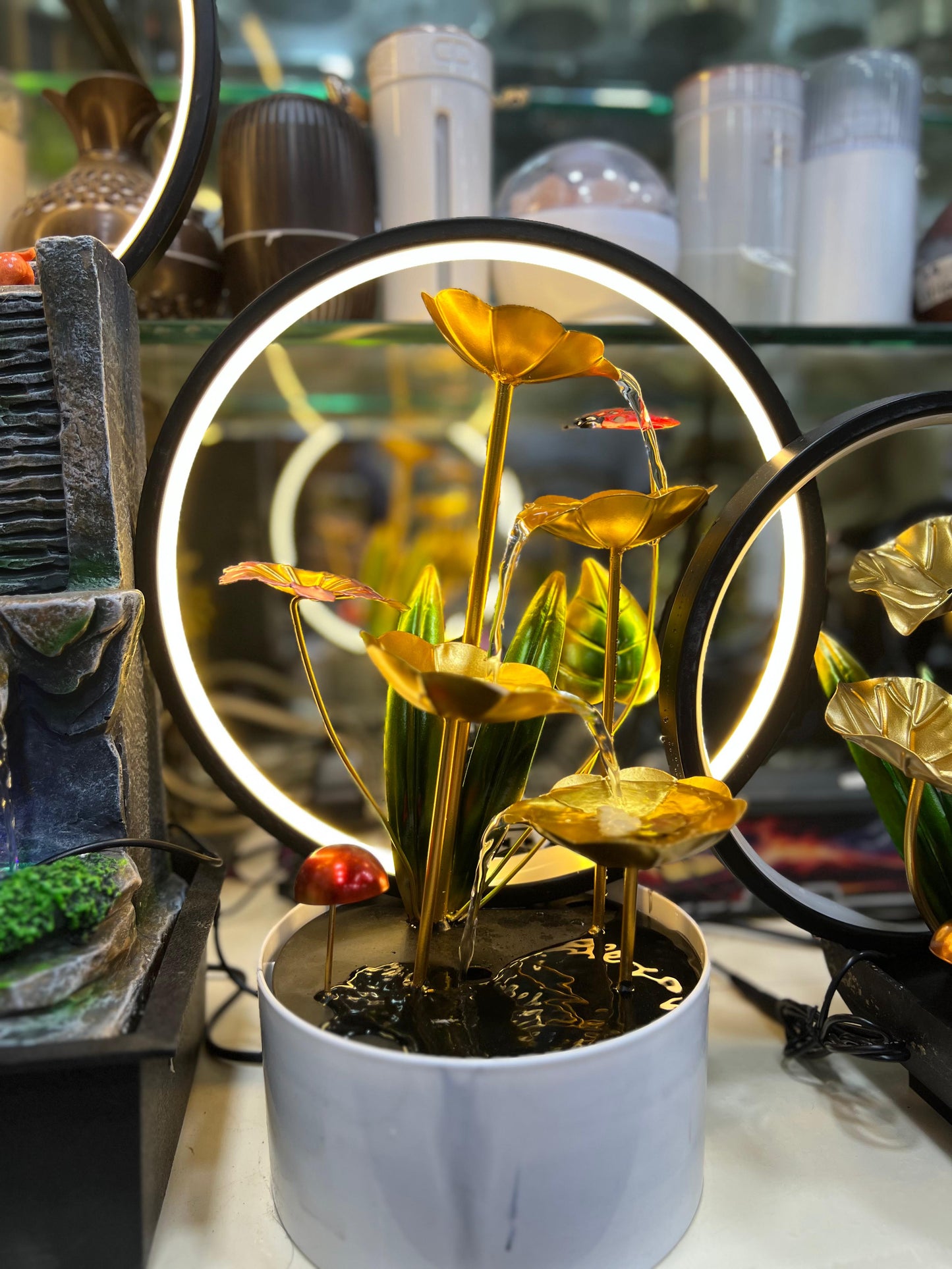 LED Leaf Fountain – Luxury Indoor Waterfall Home Decoration