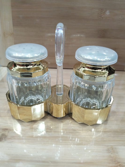 Premium Golden Salt & Pepper Holder Set – Stylish Dining Accessory