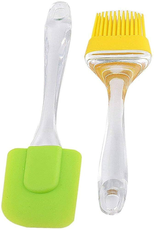 Acrylic Stick Spatula & Brush Set – Large Silicone Kitchen Tool (2-Pc)