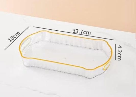 Transparent Acrylic Tray with Golden Rim