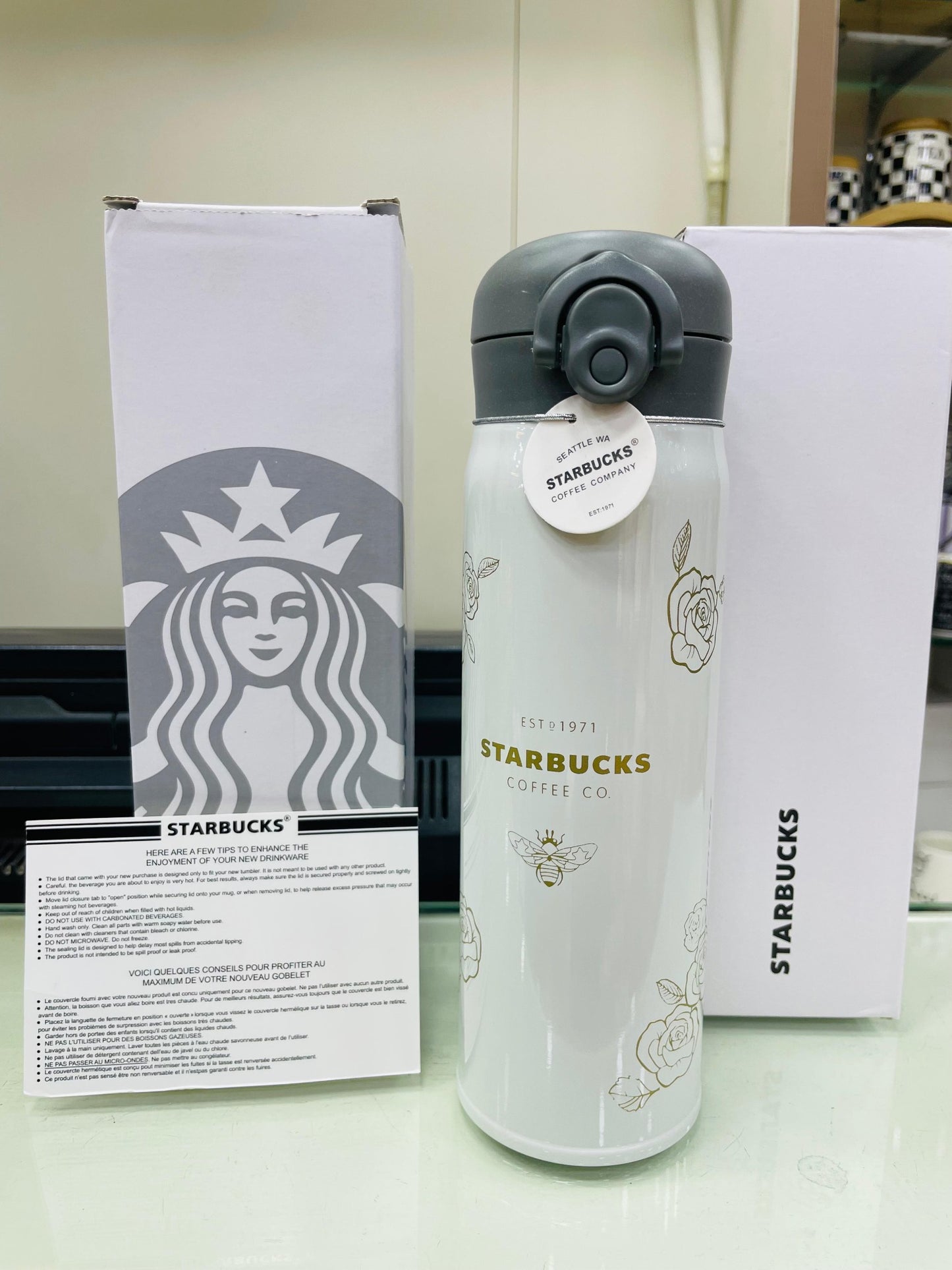Starbucks Floral Stainless Steel Bottle - Premium Edition