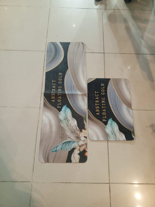 Luxury Abstract Floating Gold 2-Piece Mat Set