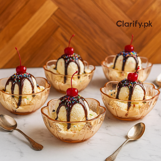 Ice Glass Bowl 6 Pcs Set – Elegant Dessert & Serving Bowls