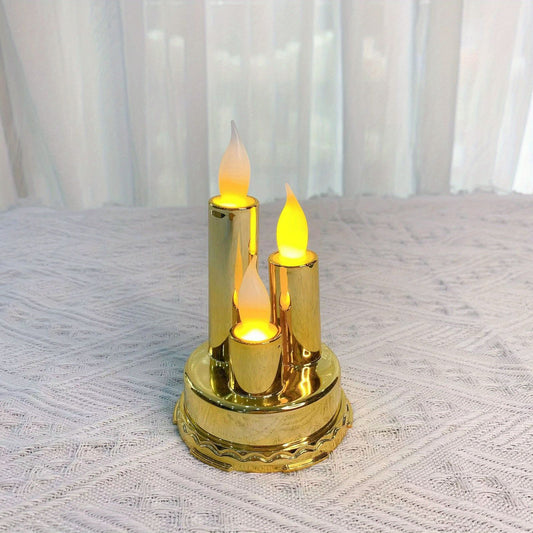 LED 3 Candle Set – Warm Flickering Flameless Lights (10.5cm)
