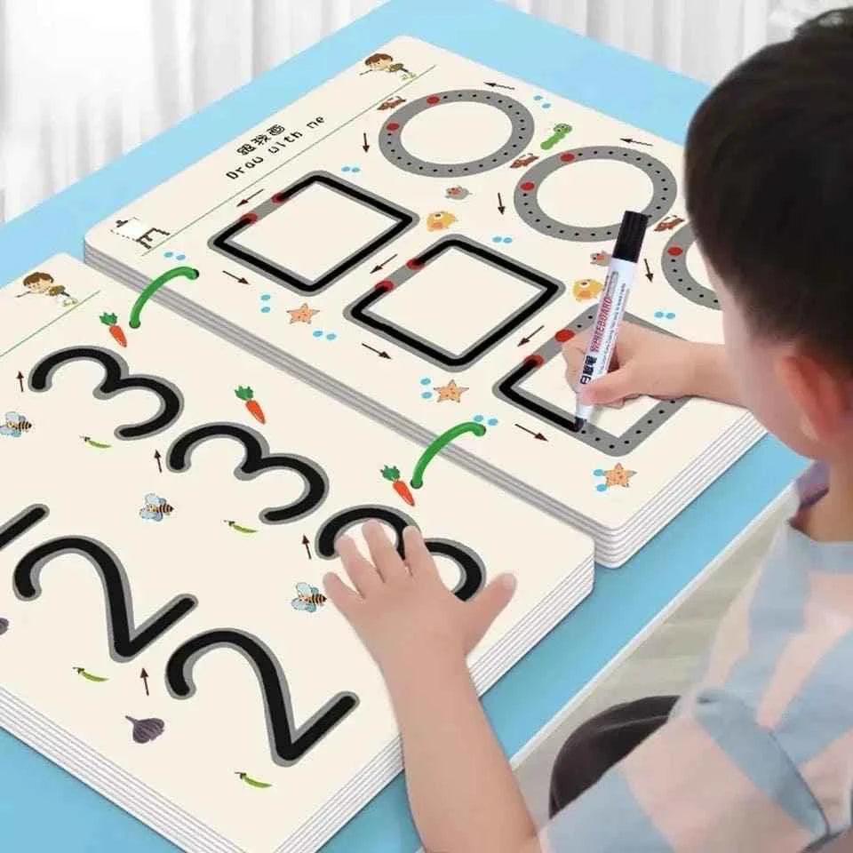 Educational 64-Page Tracing and Calligraphy Workbook.