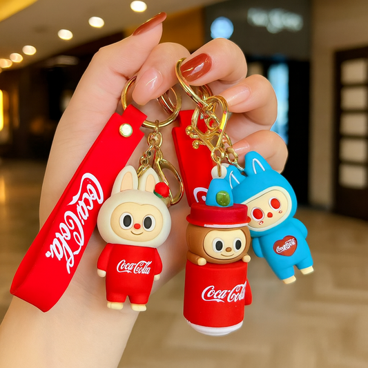 CocaCola Labubu Keychain – Fun Collectible Bag Charm (Random)