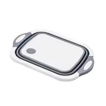 Clarify.pk 2 in 1 Cutting board and foldable wash basin with handles in white and gray