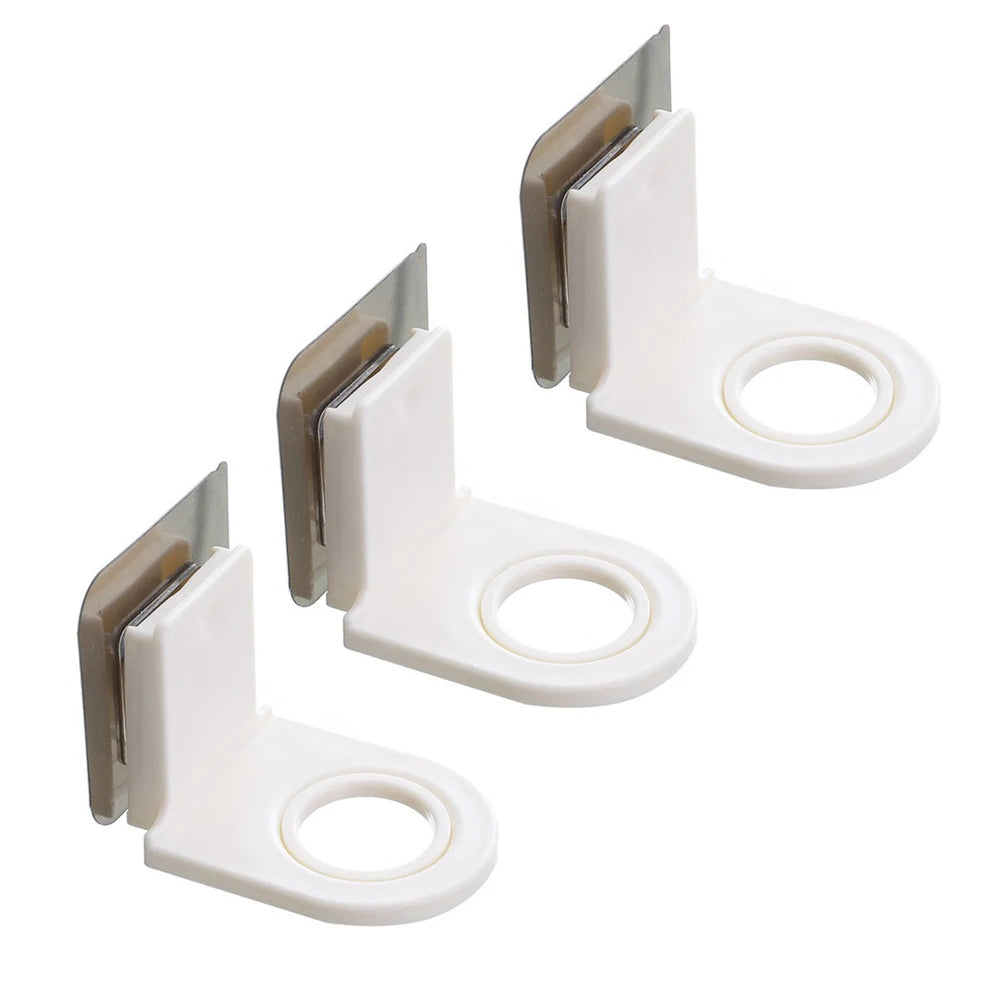 Clarify.pk 2 pieces wall mounted shampoo holder in white plastic for bathroom organization