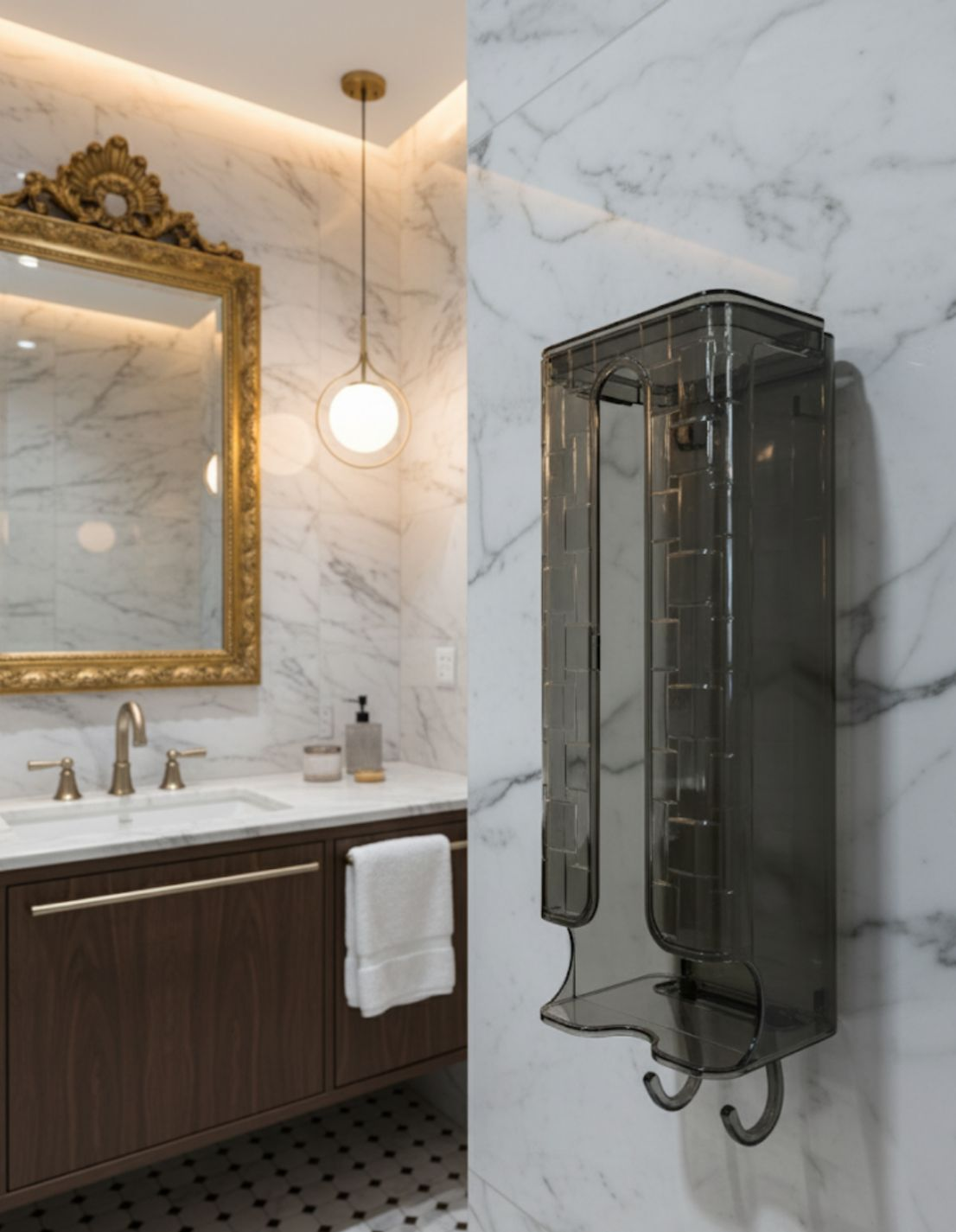 Acrylic Wall Mounted Tissue Holder – Modern Bathroom & Kitchen Dispenser