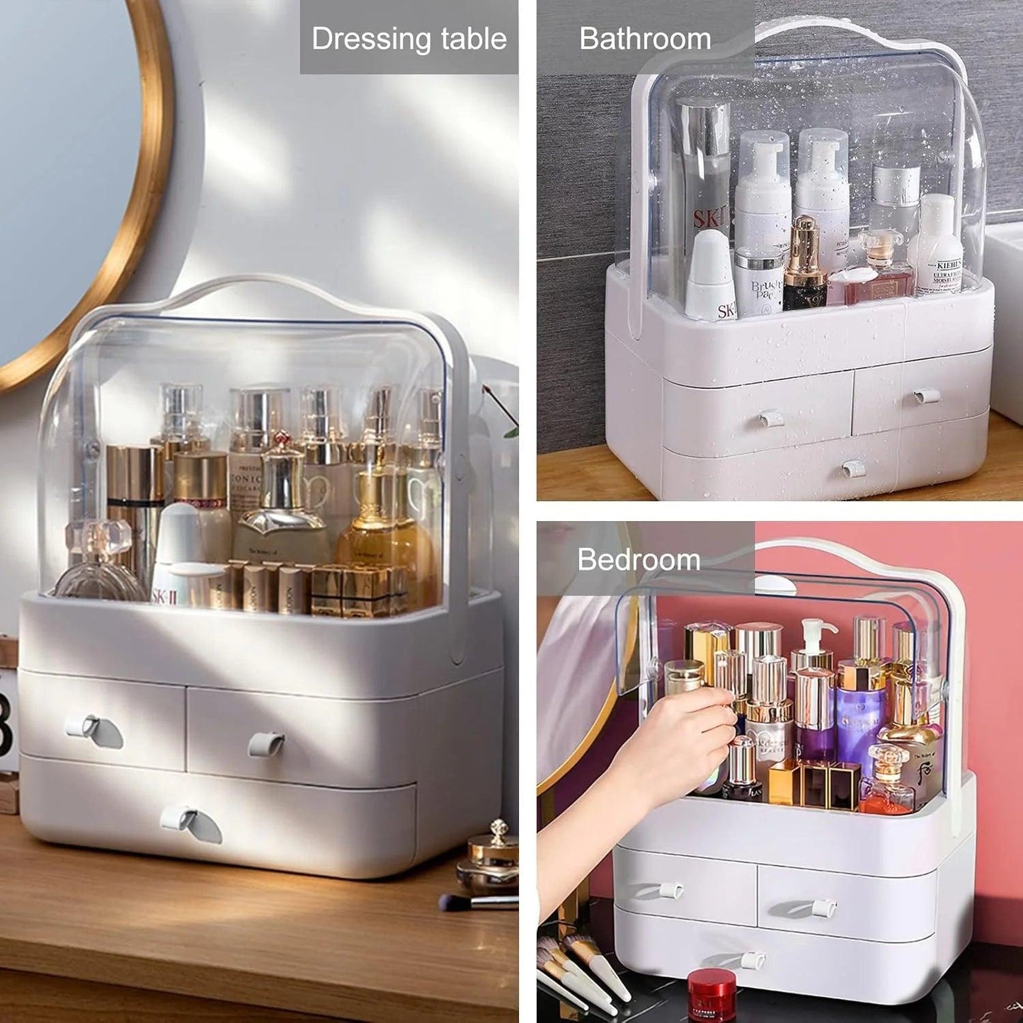 Cosmetic Organizer with Drawers: 3-Drawer Makeup Storage Solution