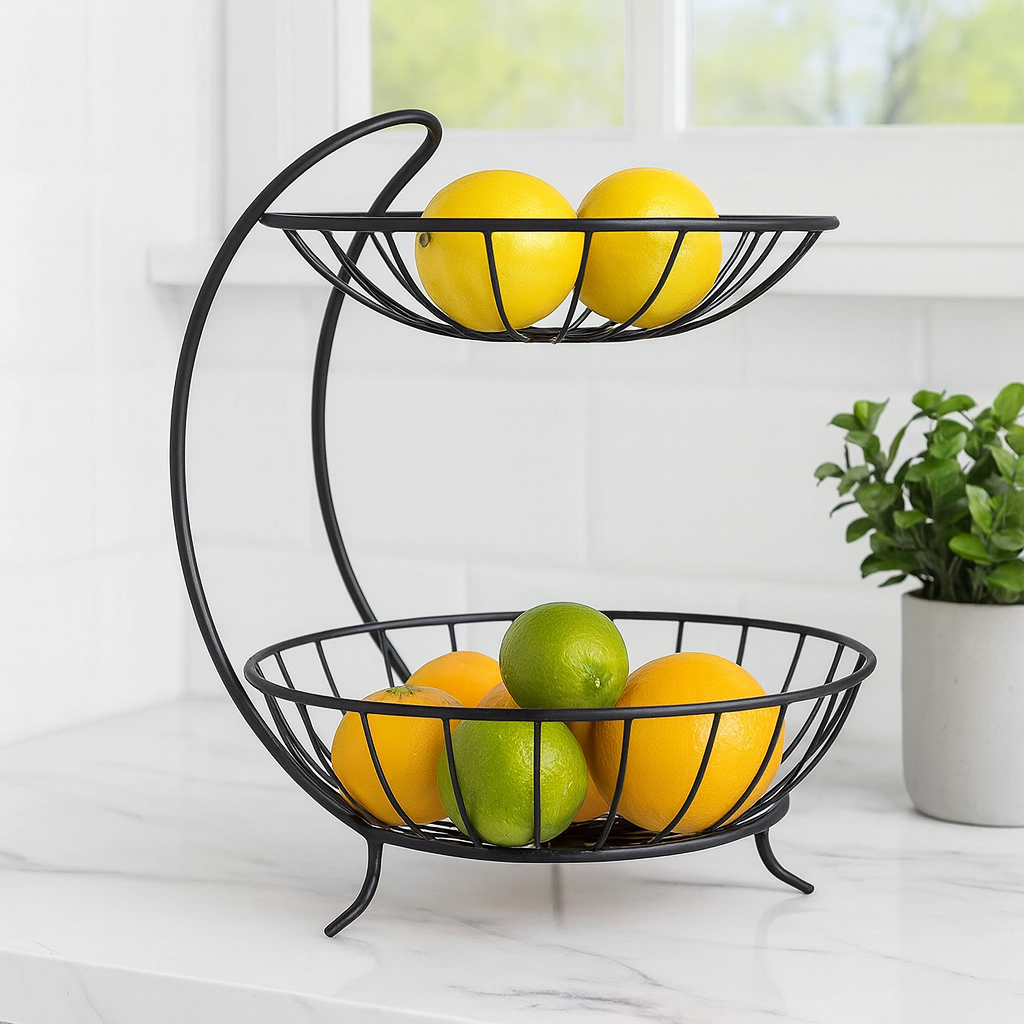 Premium Double Layer Iron Fruit Basket