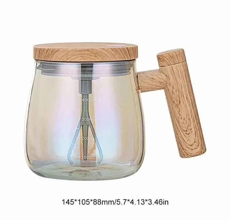 Electric Mixing Cup 400ml, Automatic Portable Glass Cup Blender, Waterproof Self Coffee Mixer.