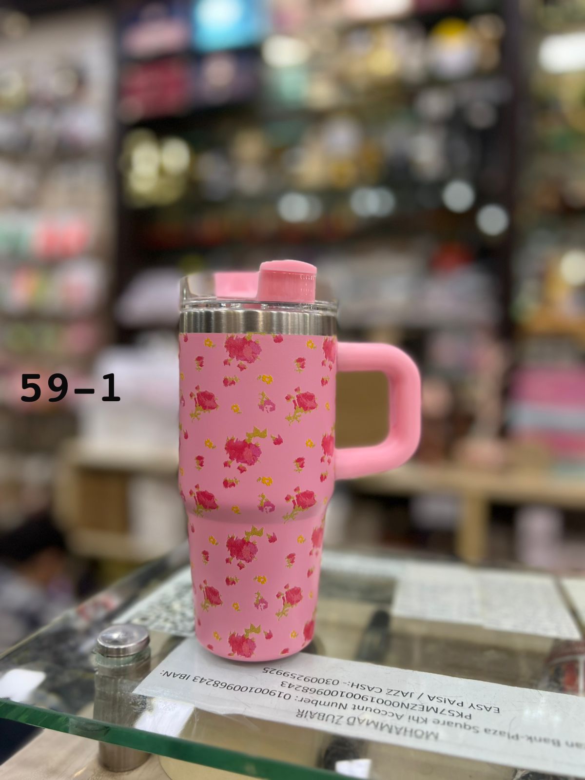 Premium 14oz 420ml Mini Tumbler – Pink Floral Pattern Edition