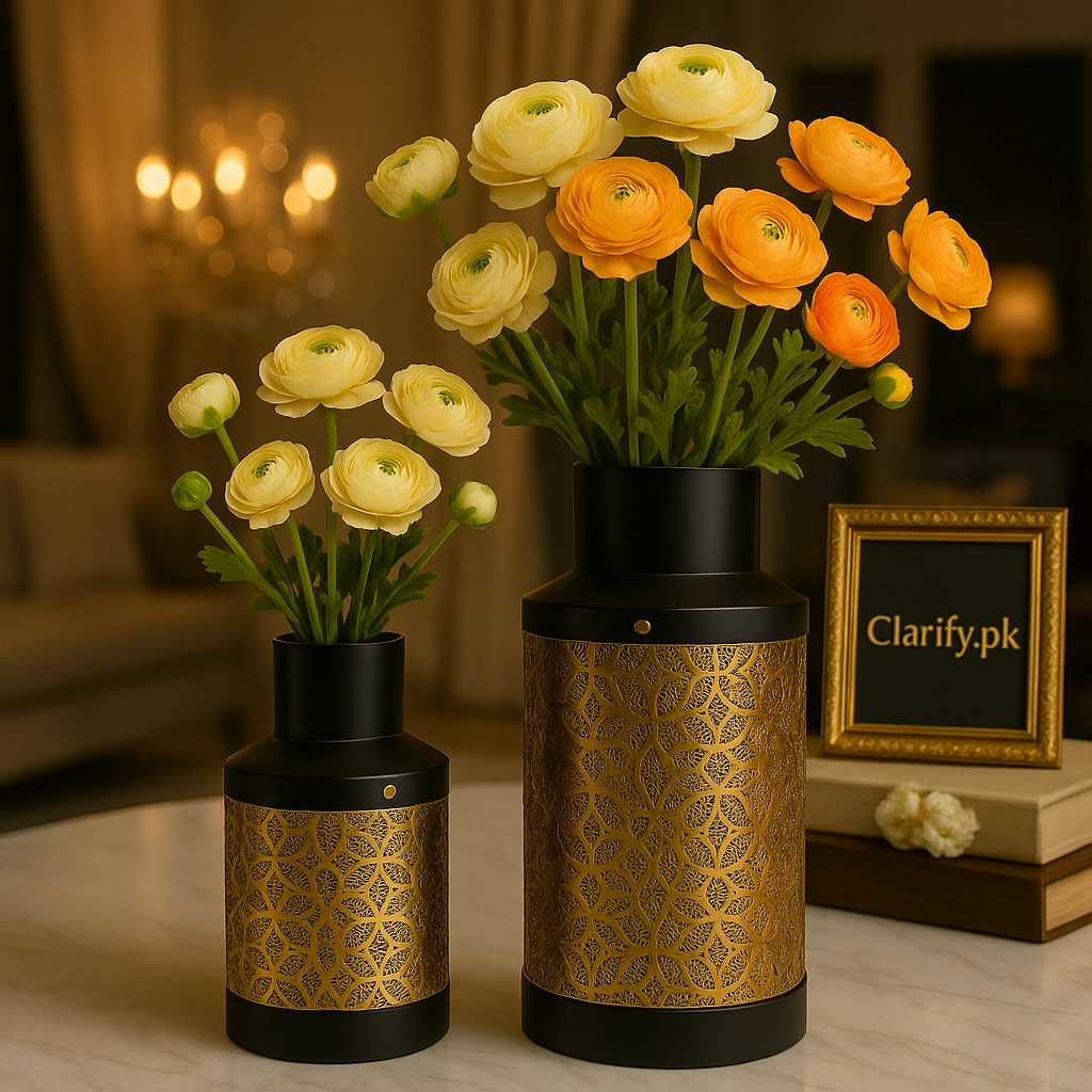 2-Piece Metal Vase Set – Small & Large Home Décor (Without Flowers)