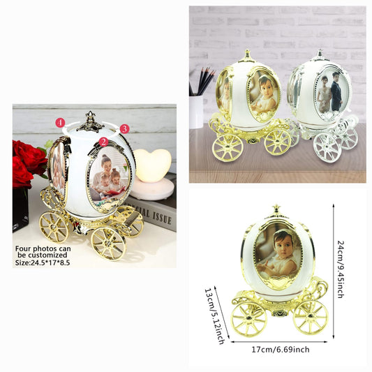 Carriage Style Rotating Photo Frame – Movable Wheel Design