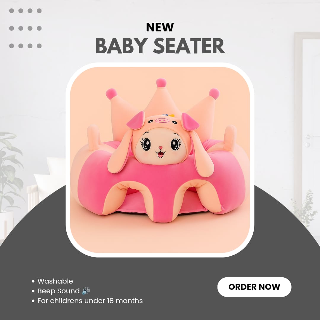 Premium Baby Support Sofa Seater – Pink Pig Edition