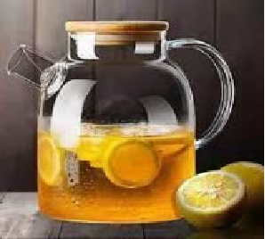 Premium 1800ml Glass Kettle with Wooden Lid