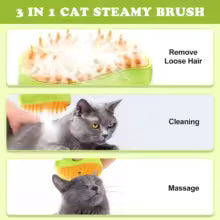 3 in 1 steam brush for cats and dogs removing loose hair, cleaning, and massaging pets