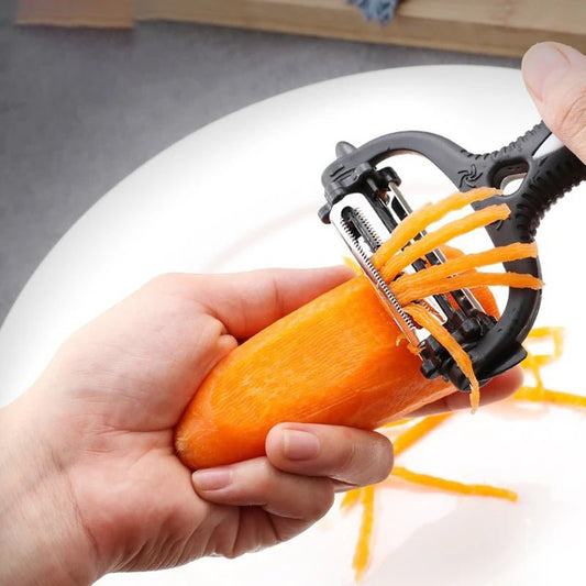 3 - in - 1 Vegetable & Fruit Peeler – Multi - Functional Rotary Grater Cutter - Clarify.pk