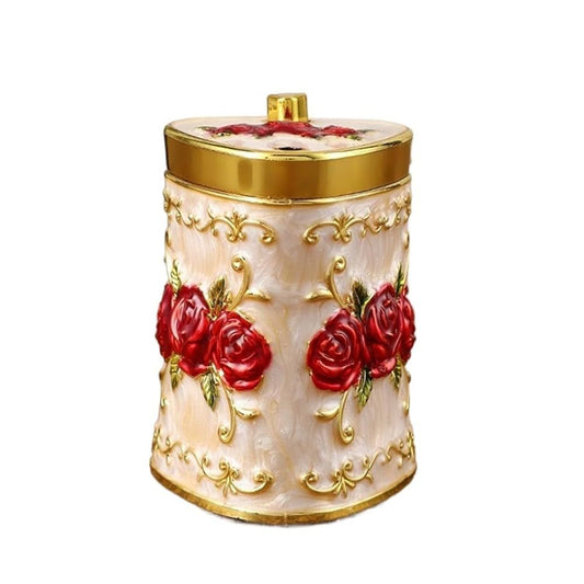 Luxury Rose Design Toothpick Holder – Push-Up Dispenser