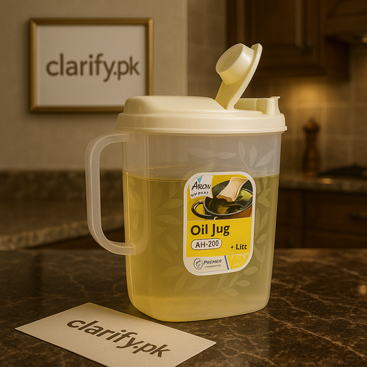 Kitchen Plastic Oil Jug 1-Litre – Leak-Proof