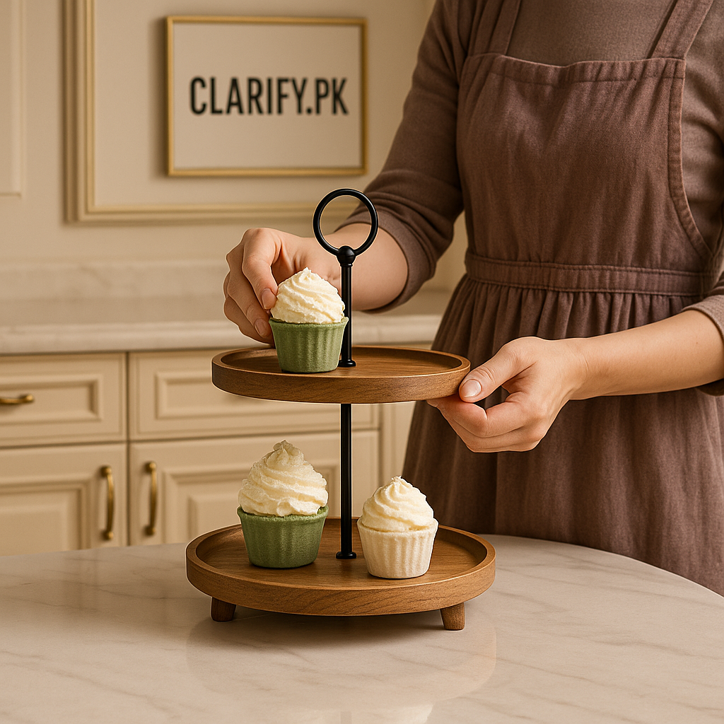 Wooden Cake Stand Shelf – Rustic Display for Cakes & Desserts