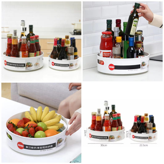 Rotating Storage Tray – 360° Kitchen Organizer