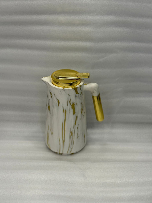 White & Gold Thermal Flask – 1L Premium Insulated Jug