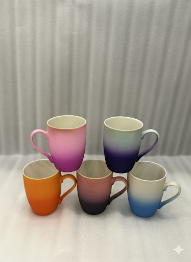 Premium Gradient Mug Collection – Multicolor Ceramic Drinkware (each)(Random color)