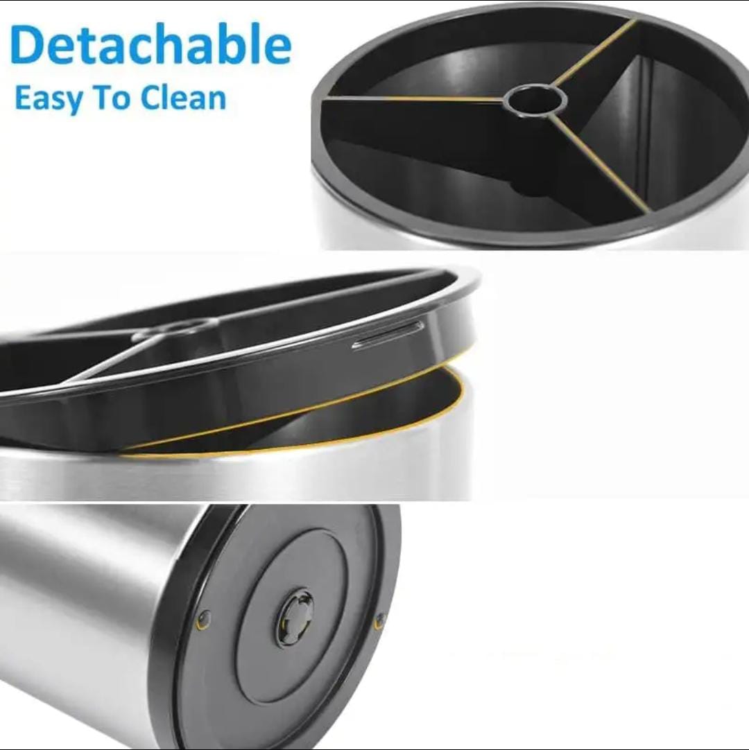 Clarify.pk 360 rotating kitchen utensil holder with detachable easy to clean compartments and stainless steel body