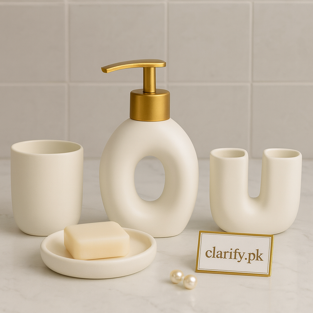Luxury Bathroom Accessory Set – 4 Pieces