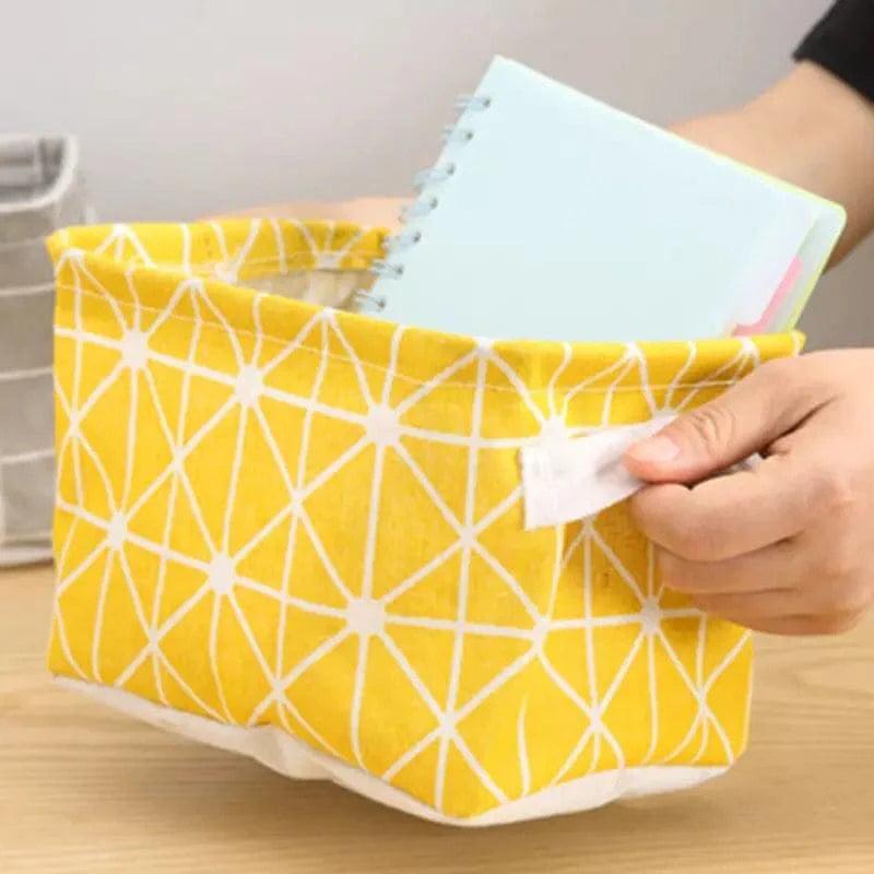 Mini Cotton Desktop Storage Basket - Stylish and Foldable Organizational Solution