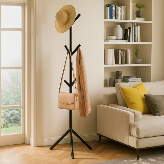 Iron Coat Rack – Durable Standing Clothes & Hat Hanger