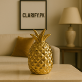 Golden Ceramic Pineapple Decoration – Luxury Home Décor Piece (Small)