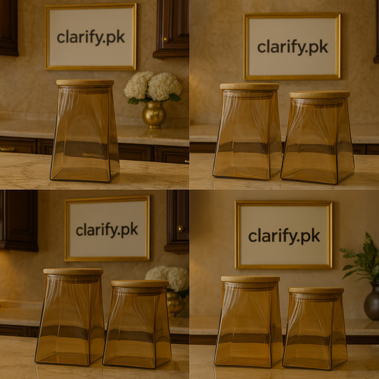 Premium Glass Storage Jar with Wooden Lid – Airtight