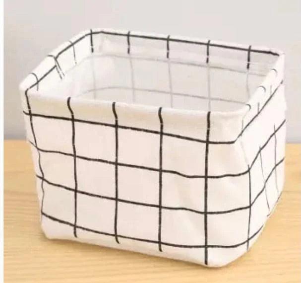 Mini Cotton Desktop Storage Basket - Stylish and Foldable Organizational Solution