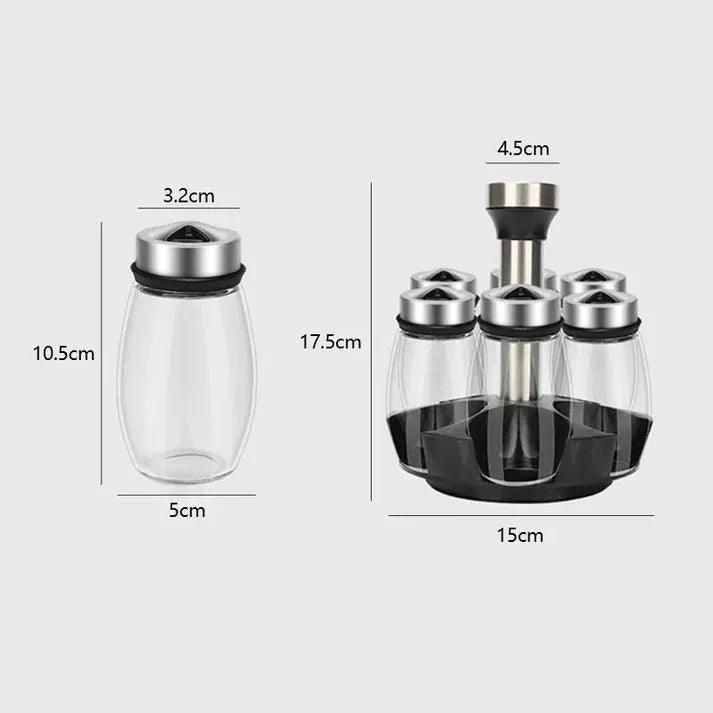 Premium Spice Rack - Rotating Spice Rack Set with 6 High-Quality Containers for Easy Access - Clarify.pk