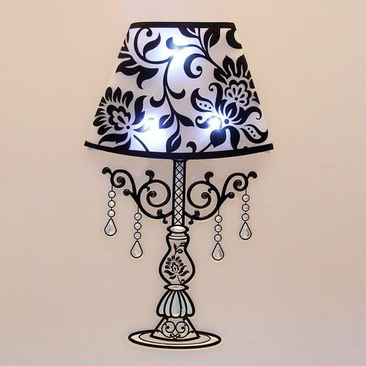 3D LED wall light for bedroom featuring a decorative floral lamp design with glowing white lights
