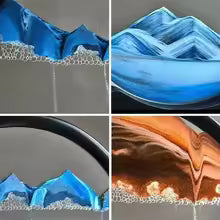 Clarify.pk 3D moving sand art home decor with detailed blue and orange mountain designs