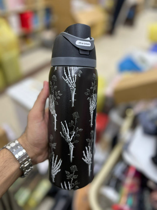 Premium Skeleton Hand 32oz Owala Bottle – Unique Water Bottle (950ml)