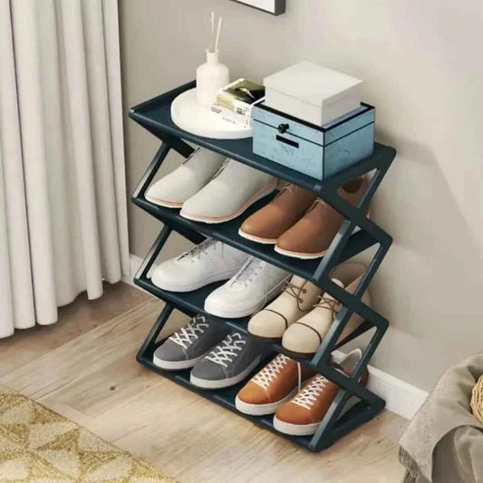 4 layer shoe rack home assembly with stylish design and ample storage for various shoe types