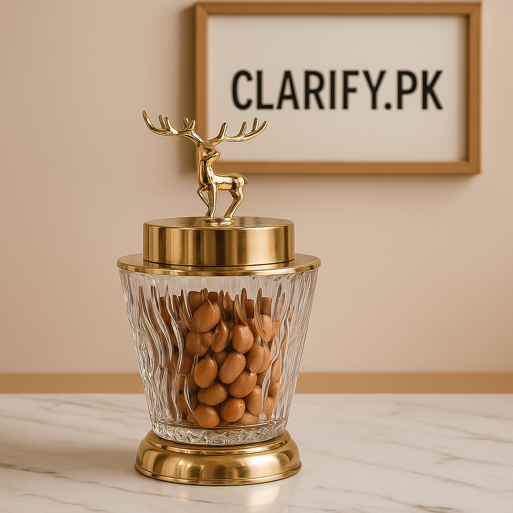 Luxury Deer Glass Candy Jar – Elegant Decorative Storage Container