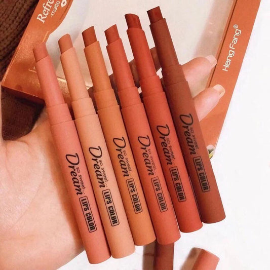 6pcs Long-Lasting Waterproof Matte Velvet Lipstick Set - Moisturizing Non-Stick Formula - Clarify.pk