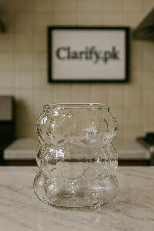 Bubble Glass Cup - Modern Textured Drinking Glass