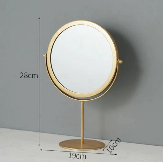 Luxury Golden Stand Round Metal Mirror – Premium Design
