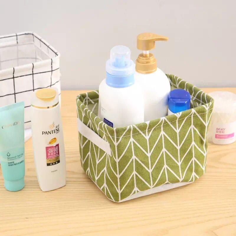 Mini Cotton Desktop Storage Basket - Stylish and Foldable Organizational Solution