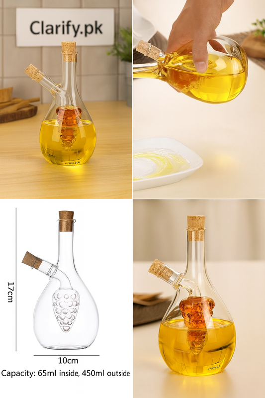 2-in-1 Glass Olive Oil & Vinegar Bottle