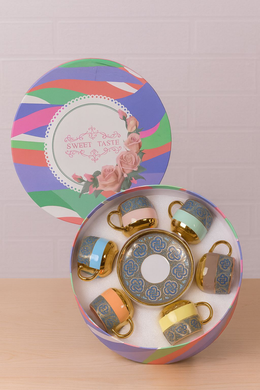 6pcs Colorful Cup & Saucer Set – Vibrant Tea & Coffee Set